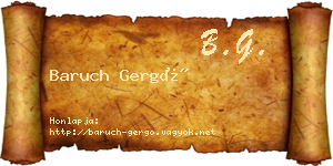 Baruch Gergő névjegykártya